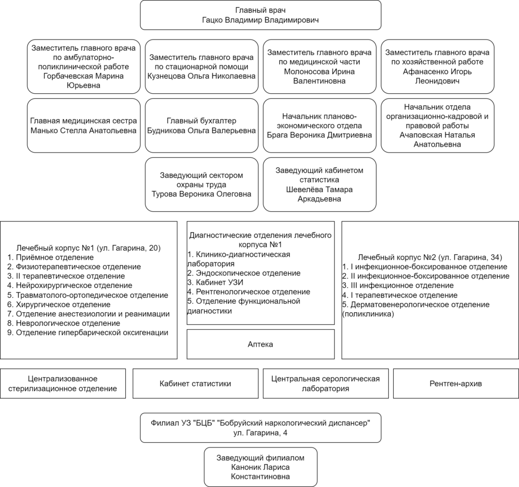 Структура — Бобруйская центральная больница